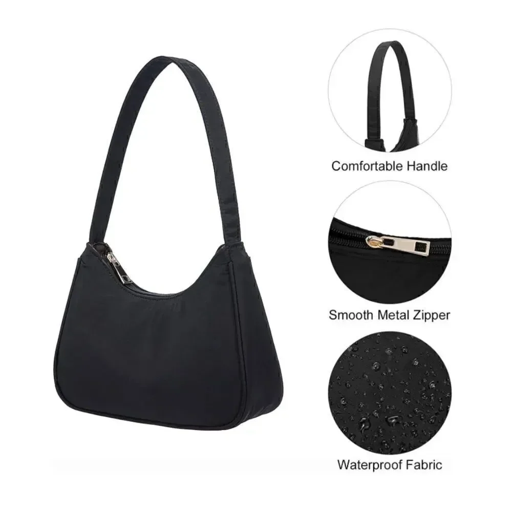 Black Nylon Shoulder Bag